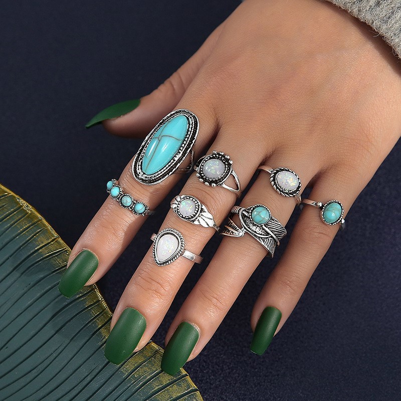 Finger Rings Set Women Knuckle Rings Female Jewelry戒指套装-图2