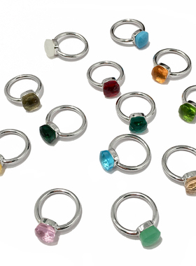 宝曼兰朵意大利代购水晶戒指方糖