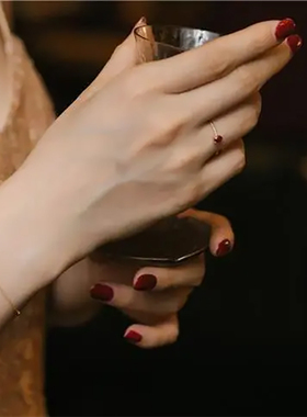 S925银镀18K金鸽血红宝石手链