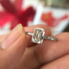 High Carbon Diamond Emerald S925 Silver Rectangular Ring