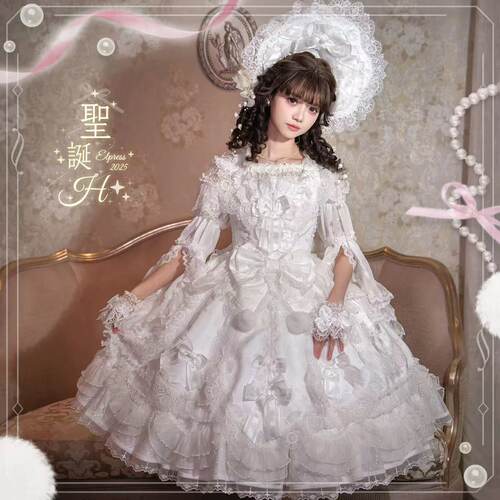 实体店现货【Elpress L】圣诞H lolita吊带JSK优雅doll感连衣裙 - 图2