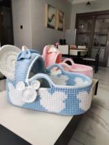 Baby Basket Woven Material Strip Line Diy Cradle Bed Handmade Bag Newborn Hand Basket Customizable Gift