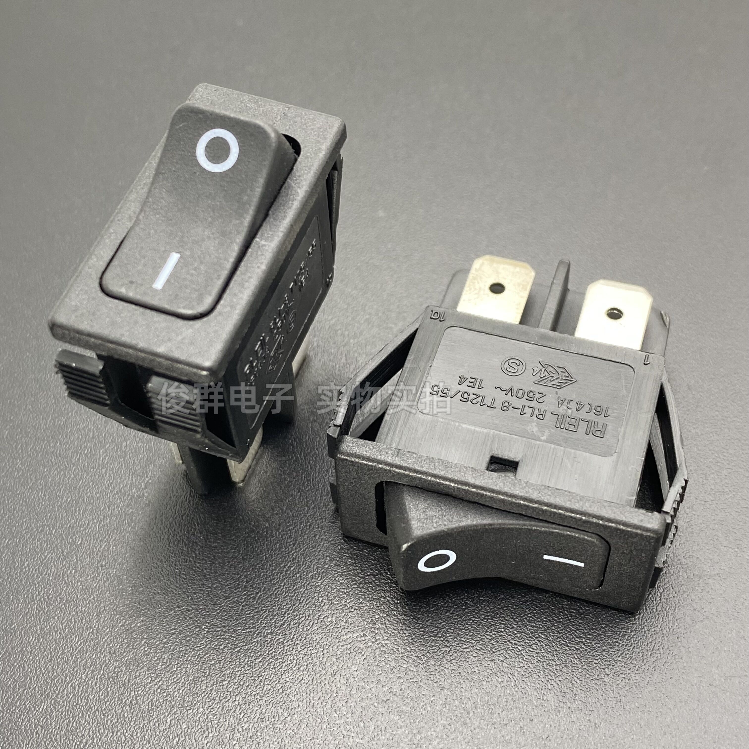 台湾RLEIL RL1-8船型开关按钮双路4脚2档16A大功率翘板船形电源键-图1
