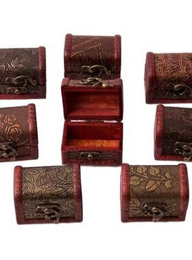 Hot Wooden Vintage Treasure Chest Wood Jewellery Storage Box