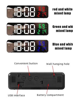 Led Digital Wall Clock Large Screen Wall-Mounted Time