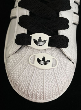 适用阿迪达斯adidas Superstar 2.0黑白蝴蝶结鞋带绳宽三叶草鞋扣