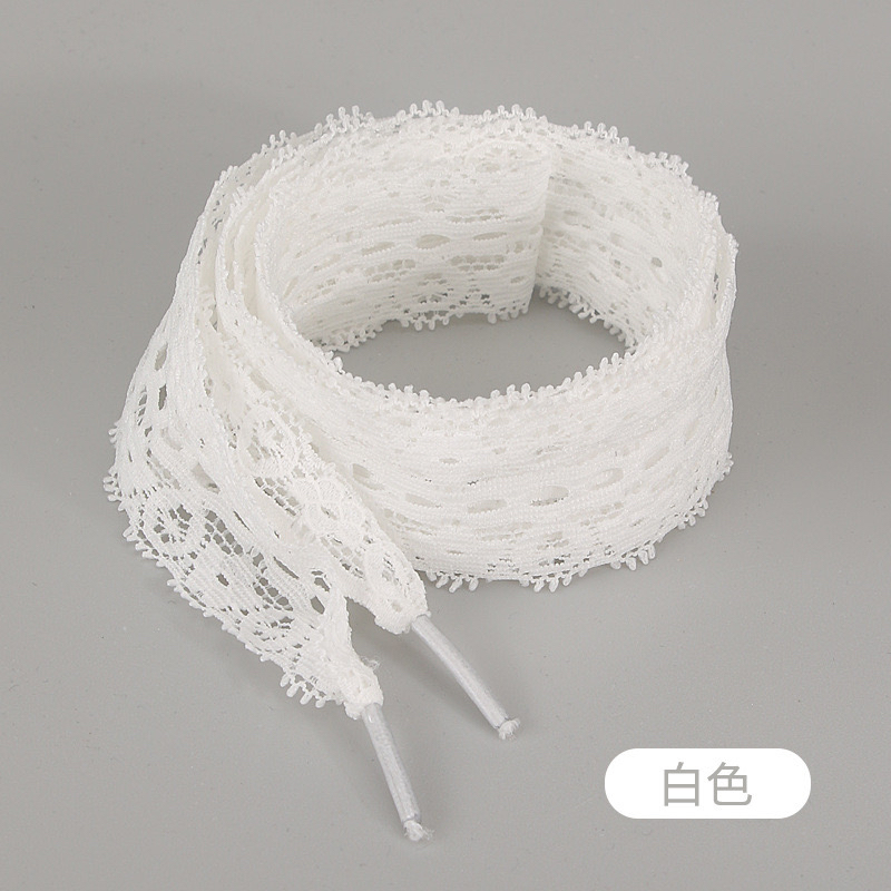 蕾丝鞋带芭蕾风花边鞋带适配puma赛车鞋speedcat阿甘鞋丝带白鞋带 - 图3
