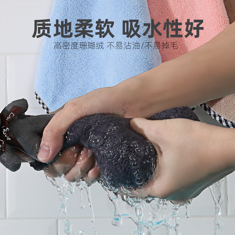 卡通可爱小熊擦手巾挂式加厚家用厨房抹布吸水儿童搽手帕擦手毛巾_虎窝淘