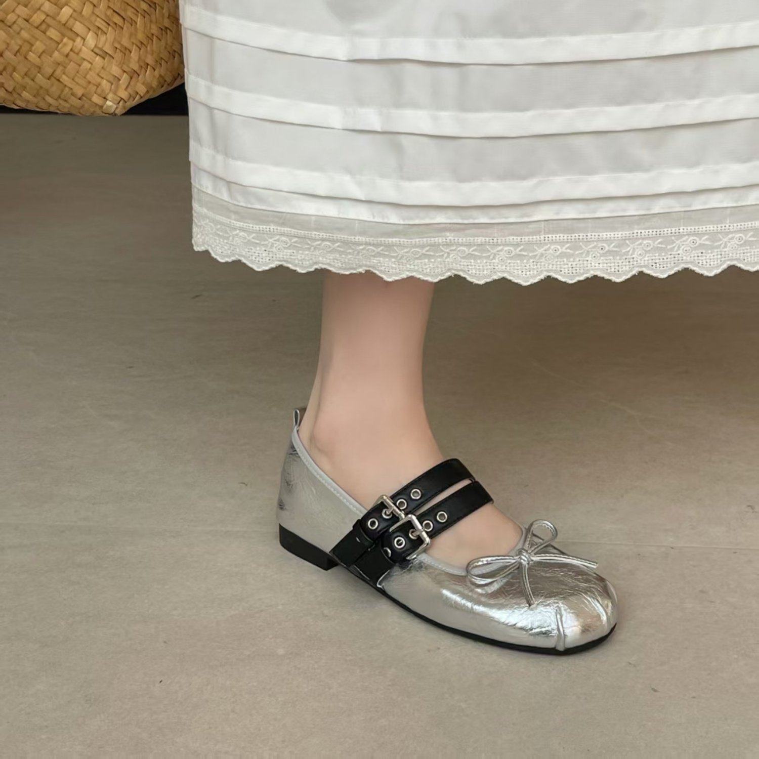 复古蝴蝶结玛丽珍鞋女2026春季新款双扣带浅口平底法式公主风单鞋,淘宝优惠券,粉丝福利购,淘宝优惠卷