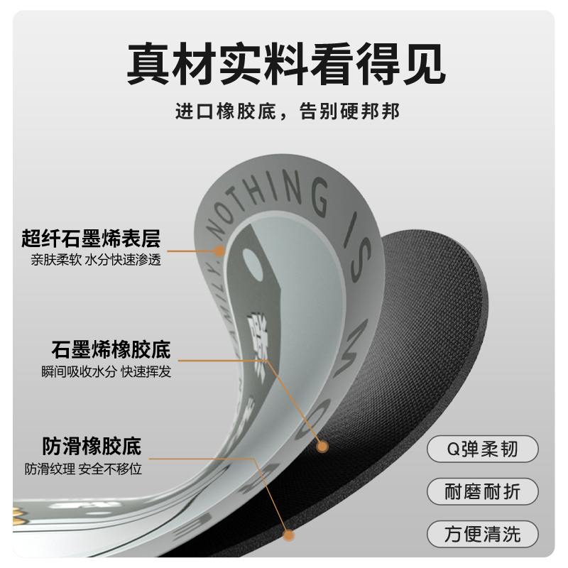 浴室地垫卫生间软硅藻泥吸水垫厕所防滑垫现代简约家用门口脚垫