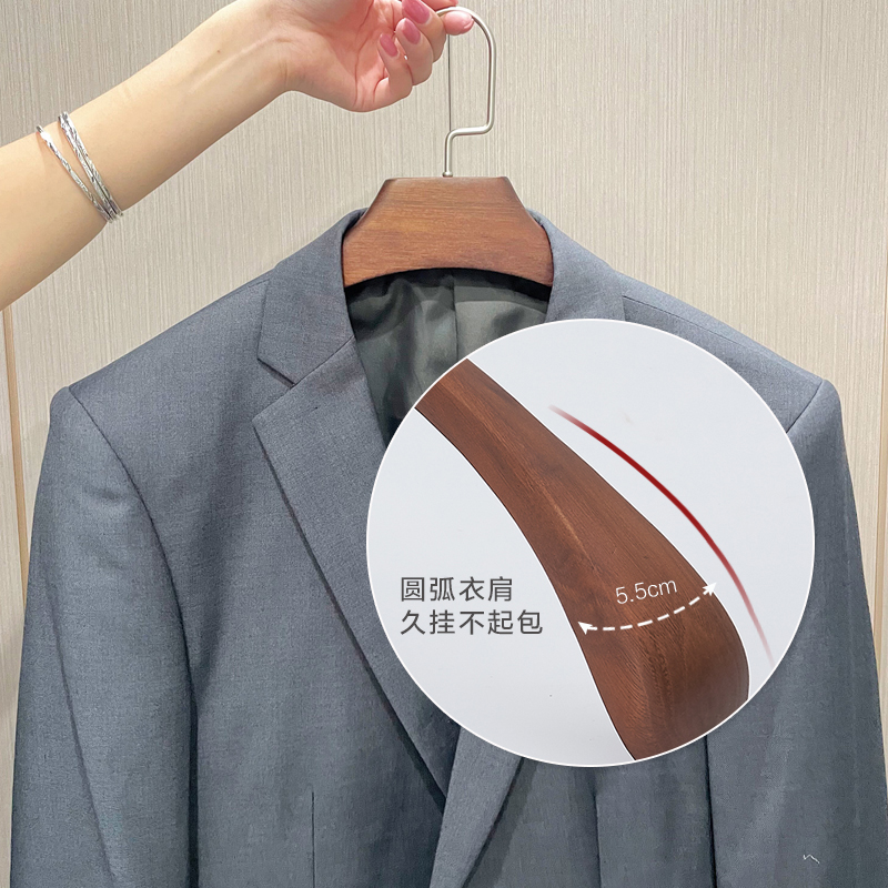 宽肩实木衣架家用无痕木质衣挂大衣皮草西装外套貂皮专用衣服撑子,淘宝优惠券,粉丝福利购,淘宝优惠卷