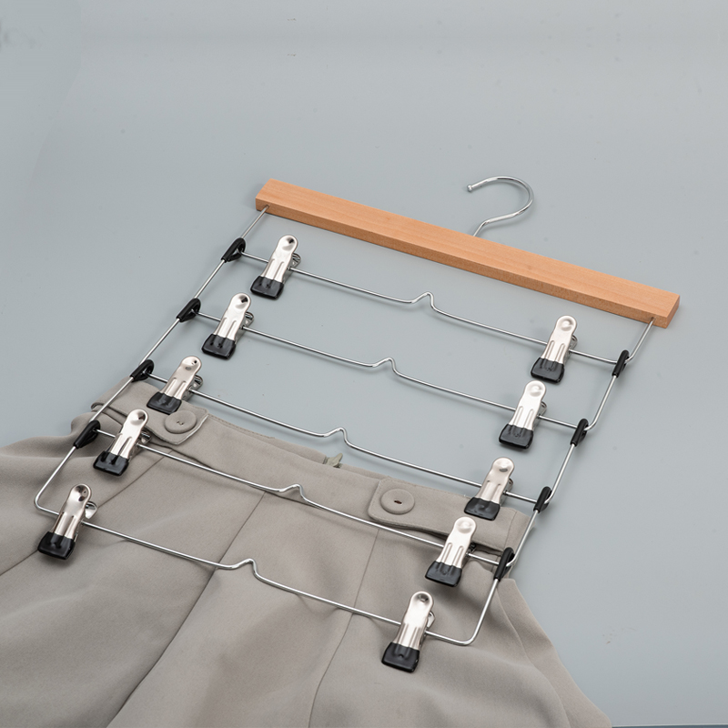 多层裤架实木金属夹裤子衣架衣柜省空间JK裙裤夹子家用魔术衣架 - 图2