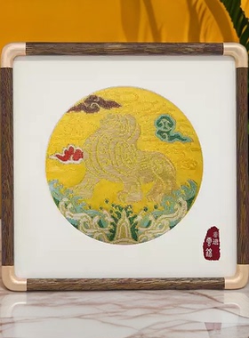 南京新年云锦精美礼盒摆件