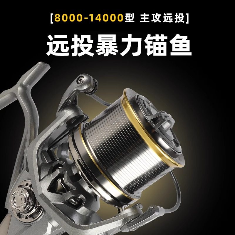 全金属纺车轮钓鱼轮海竿矶钓远投轮大物轮大容量高顺滑金属鱼线轮,淘宝优惠券,粉丝福利购,淘宝优惠卷
