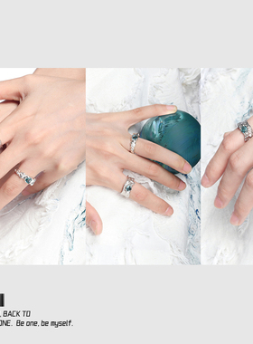 镀银日韩冰蓝锆石开口戒指