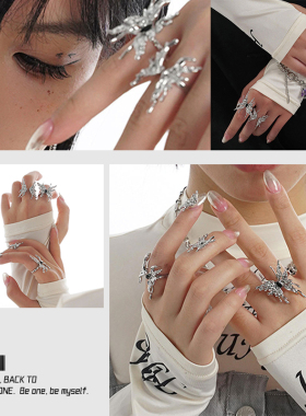 女合金镀银原创风格戒指