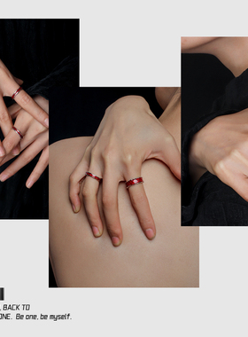 毒液滴胶开口戒指小众设计