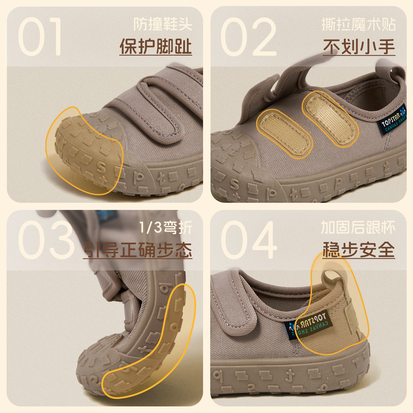 TOPSTAR儿童帆布鞋女童男童幼儿园室内鞋小白鞋宝宝儿童鞋软底鞋,淘宝优惠券,粉丝福利购,淘宝优惠卷