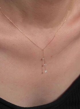 仿微镶锆石项链女超闪简约风精致