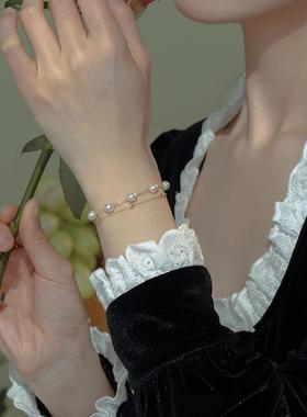 双层满天星仿施家珍珠正圆气质澳