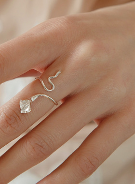 马蹄莲戒指女小众设计感食指