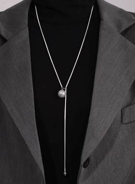 仿珍珠长款毛衣链2024新款爆款气