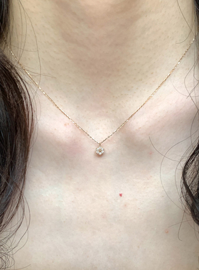 闪钻五叶花吊坠项链女款2025新款