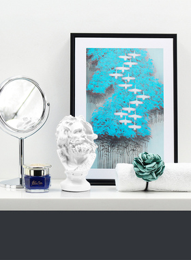 阳台柜装饰摆件装饰画样板房