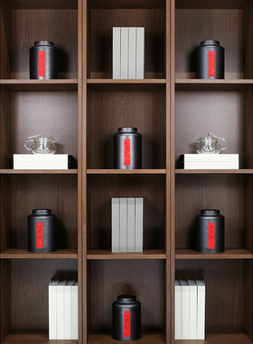 新中式茶室摆件茶壶禅意客厅软装饰品样板间书柜仿真书展示柜摆设