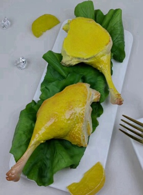 仿真烤鸭腿模型奥尔良卤肉烤琵琶大鸡腿食物样品展示拍摄装饰道具