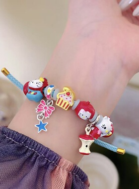 HelloKitty串珠手链 可爱卡通少女心编织手绳小众设计感