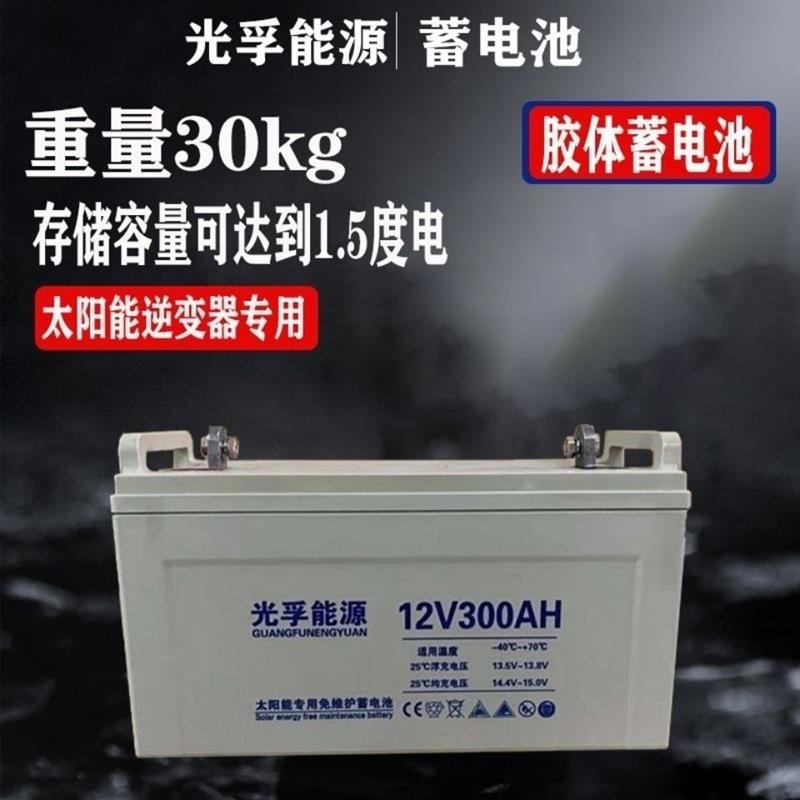 12V300AH逆变器蓄电池 太阳能专用 大容量电瓶 ups家庭光伏专用。 - 图1