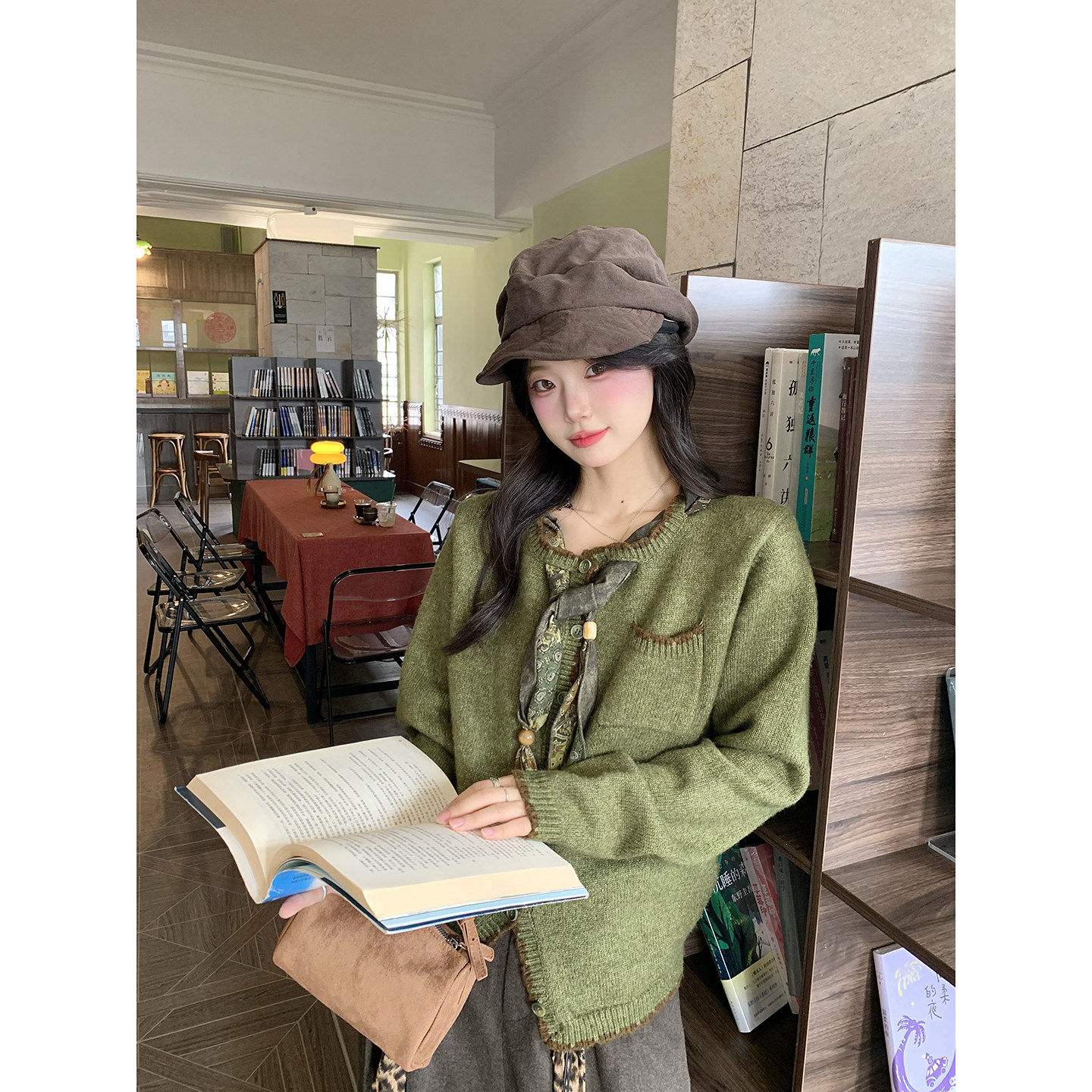 小仙倪子圆领针织衫女初冬丝带领设计单排扣开衫休闲保暖外套上衣,淘宝优惠券,粉丝福利购,淘宝优惠卷