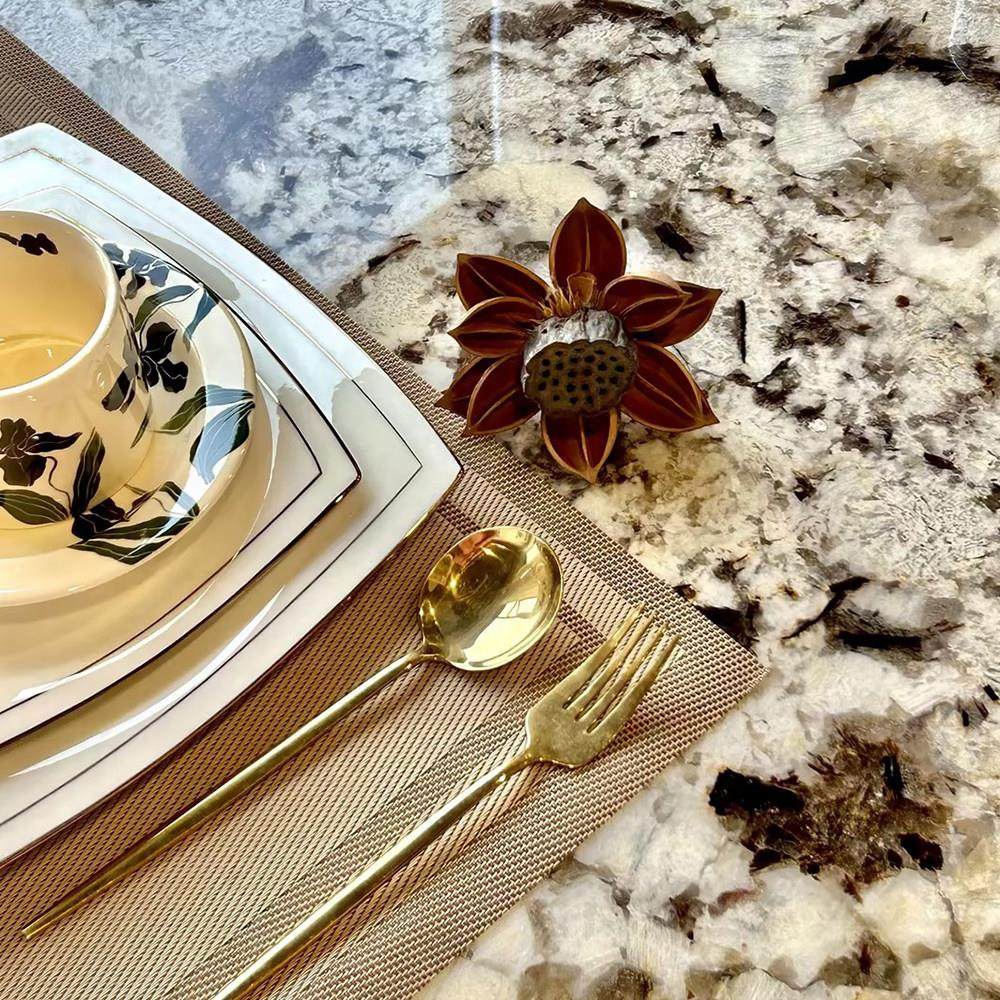 天然雪山兰奢石餐桌轻奢高端长方形家用大理石餐桌椅子组合,淘宝优惠券,粉丝福利购,淘宝优惠卷