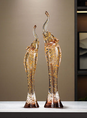 高级感大象摆件装饰品玄关摆设