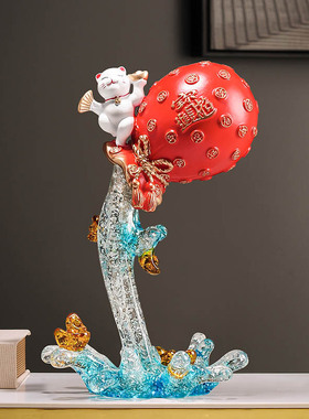 创意元宝猫福袋装饰品摆件