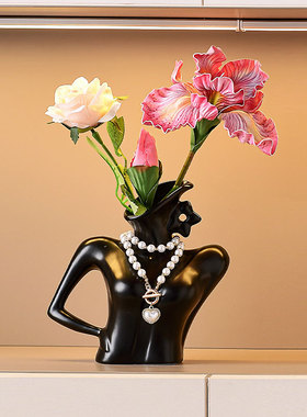 简约现代人物人像花瓶装饰摆件