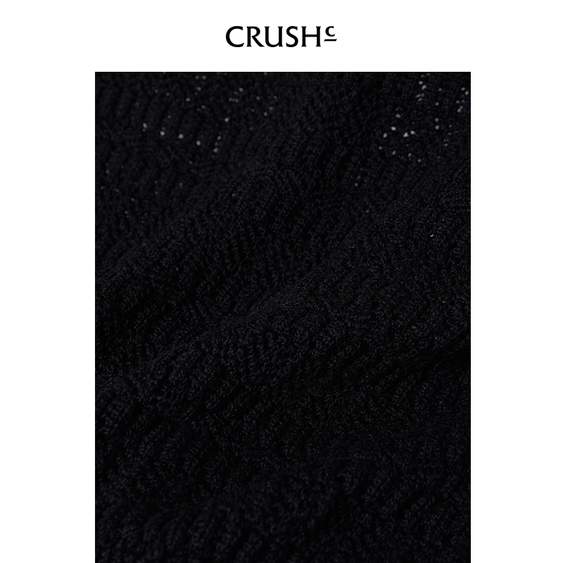 CRUSH Collection【明星同款】春夏时尚镂空针织开衫百搭上衣女