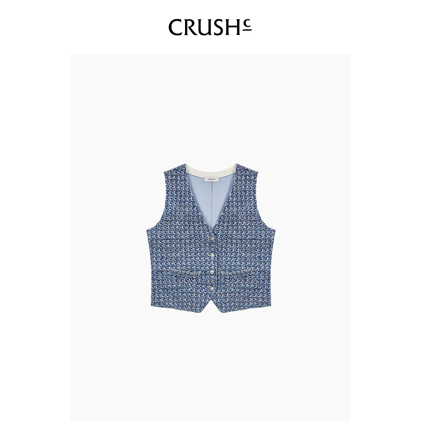 黄梦莹同款CRUSH Collection2025早秋新款多彩珠片花呢小香风马甲,淘宝优惠券,粉丝福利购,淘宝优惠卷