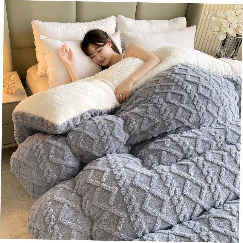 Super warm winter flannel quilt comforter blanket bed duvet - 图2