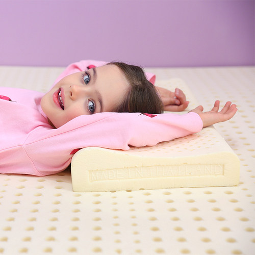 Thailand泰国原装进口儿童天然乳胶枕头正品学生护颈椎枕宝宝家用 - 图0