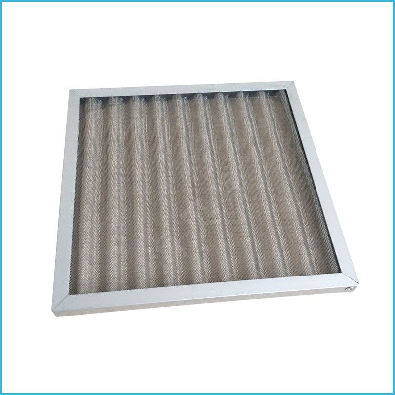 不锈钢波浪防尘滤网 空调新风口机柜60目可清洗金属初效过滤网 - 图1