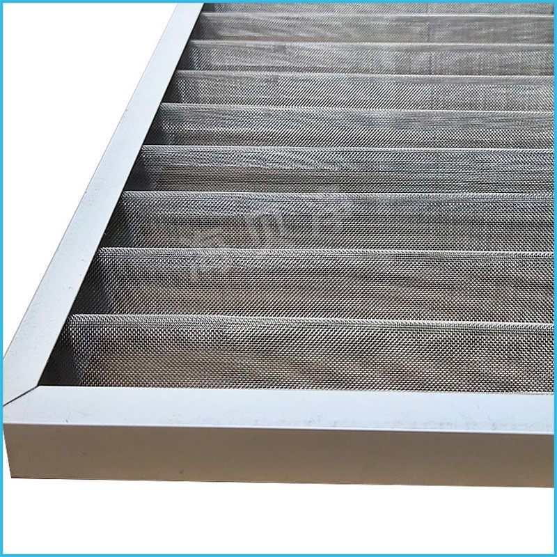 不锈钢波浪防尘滤网 空调新风口机柜60目可清洗金属初效过滤网 - 图2