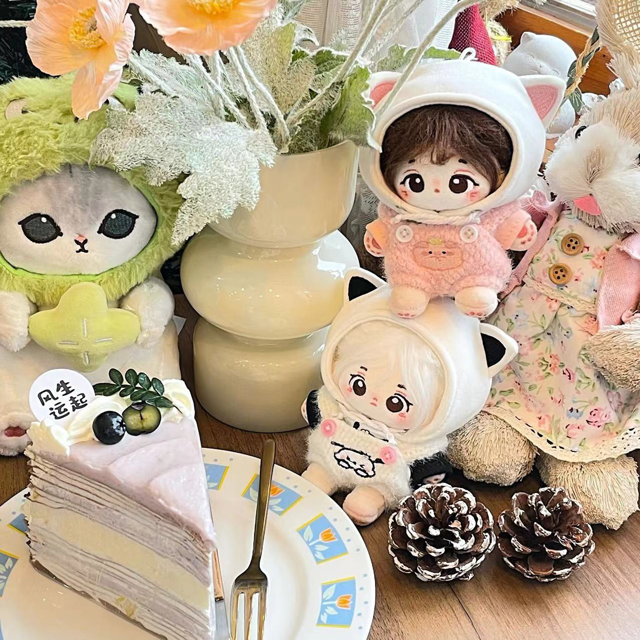 包邮10cm可爱棉花娃娃娃衣无属性卫衣毛绒绒背带裤 胖胖体可穿,淘宝优惠券,粉丝福利购,淘宝优惠卷