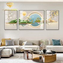High-end living room decoration painting modern minimalist sofa Background wall Atmosphere frescoes light extravaganza to transport to triptych