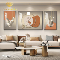 Light Extravagant Living Room Decoration Painting Modern Minimalist Sofa Background Wall Hanging Paintings Upscale New Superior Sense Crystal Porcelain Triptych