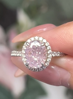 柏诗艾菲925银7*9椭圆鸽子蛋高碳钻戒指环轻奢时尚简单情侣礼物