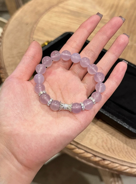 柏诗艾菲马达加斯紫色芋泥啵啵紫色手串水晶紫玉髓新中式月光女神