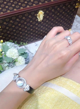 柏诗艾菲925银带证书水沫玉中白冰鸽子蛋手带阳绿玉髓手链送妈妈