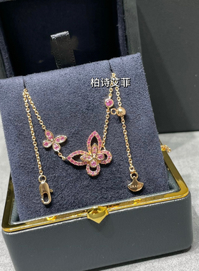 柏诗艾菲高品质蝴蝶结v金项链水滴锆石锁骨链吊坠饰品小香风百搭